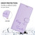 iPhone 17 Pro Smile Embossing RFID Leather Phone Case - Light Purple