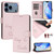 iPhone 17 Pro Smile Embossing RFID Leather Phone Case - Pink