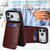 iPhone 17 Pro Solid Color Card Slots Bracket PU Phone Case - Brown