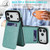 iPhone 17 Pro Solid Color Card Slots Bracket PU Phone Case - Mint Green
