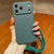 iPhone 17 Pro Solid Color Liquid Silicone Magnetic Phone Case with Lanyard - Dark Green