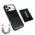 iPhone 17 Pro Solid Color Metal Buckle Card Slots Bag Phone Case - Black