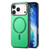 iPhone 17 Pro Solid Color Retro Magsafe PU Back Cover Phone Case - Green