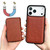 iPhone 17 Pro Solid Color Zipper 11-Card Slots Bag Phone Case with Lanyard - Brown