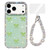 iPhone 17 Pro Sparkling IMD Colorful Bow Phone Case with Bracelet - Glitter Light Green