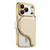 iPhone 17 Pro Splitable Electroplated MagSafe RFID Anti-theft Leather Phone Case with Lens Film - Gold