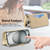 iPhone 17 Pro Splitable Electroplated MagSafe RFID Anti-theft Leather Phone Case with Lens Film - Gold