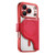 iPhone 17 Pro Splitable Electroplated MagSafe RFID Anti-theft Leather Phone Case with Lens Film - Red
