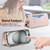 iPhone 17 Pro Splitable Electroplated MagSafe RFID Anti-theft Leather Phone Case with Lens Film - Rose Gold