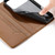 iPhone 17 Pro Stitched Line Magnetic RFID Vegan Leather Phone Case - Brown