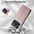 iPhone 17 Pro Stitched Line Magnetic RFID Vegan Leather Phone Case - Pink