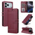 iPhone 17 Pro Stitched Magnetic Buckle Leather Phone Case - Red