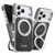 iPhone 17 Pro Suteni G6 Denim Pattern Electroplated 360 Rotation Holder Magnetic Phone Case - Black