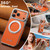 iPhone 17 Pro Suteni G6 Large Litchi Texture Electroplated 360 Rotation Holder Magnetic Phone Case - Orange
