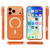 iPhone 17 Pro Terminator Style Glitter Powder MagSafe Magnetic Phone Case - Transparent Orange