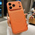 iPhone 17 Pro Transforms Into 17 Large Window Litchi Texture Magnetic Phone Case - Orange