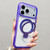iPhone 17 Pro Translucent Edge Transparency Metal Holder MagSafe Phone Case - Purple