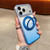 iPhone 17 Pro Transparent Gradient 360 Degree Rotation Holder MagSafe Phone Case - Blue