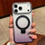 iPhone 17 Pro Transparent Gradient Metal Ring Holder MagSafe Phone Case - Black