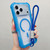 iPhone 17 Pro Transparent Matte TPU Hybrid PC 3-in-1 MagSafe Phone Case with Wrist Strap - Blue