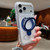 iPhone 17 Pro Transparent Pivot Metal Holder Magnetic Phone Case - Dark Blue
