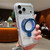 iPhone 17 Pro Transparent Pivot Metal Holder Magnetic Phone Case - Light Blue