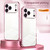 iPhone 17 Pro Transparent Plating Fine Hole Phone Case - Gold
