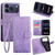 iPhone 17 Pro Tree & Deer Embossed Leather Phone Case - Purple