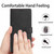 iPhone 17 Pro Tree Cat Embossed Flip Vegan Leather Phone Case - Black