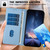 iPhone 17 Pro Tree Cat Embossed Flip Vegan Leather Phone Case - Sky Blue