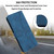 iPhone 17 Pro Triangle Solid Color Leather Phone Case - Blue