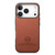 iPhone 17 Pro Twill Fabric Leather Skin Back Phone Case - Brown