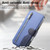 iPhone 17 Pro Twill Fabric MagSafe RFID Anti-theft Zipper Wallet Leather Phone Case - Dark Blue