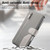 iPhone 17 Pro Twill Fabric MagSafe RFID Anti-theft Zipper Wallet Leather Phone Case - Grey