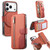 iPhone 17 Pro Twill Fabric MagSafe RFID Anti-theft Zipper Wallet Leather Phone Case - Orange