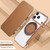 iPhone 17 Pro Ultra-thin Magnetic Plating Vegan Leather Phone Case - Brown