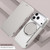 iPhone 17 Pro Ultra-thin Rotation Holder Magnetic Plating Vegan Leather Phone Case - Grayish White