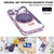 iPhone 17 Pro Ultra-thin Rotation Holder Magnetic Plating Vegan Leather Phone Case - Purple