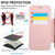 iPhone 17 Pro Ultra-thin Rotation Holder Magnetic Plating Vegan Leather Phone Case - Rose Gold