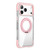 iPhone 17 Pro Vacuum-Sealed Transparent Airbag Magnetic Rotation Holder Acrylic Phone Case - Pink