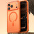 iPhone 17 Pro Vegan Leather Magnetic Phone Case - Orange