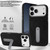 iPhone 17 Pro VIETAO Suede MagSafe PU Leather Phone Case with Holder - Black