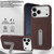 iPhone 17 Pro VIETAO Suede MagSafe PU Leather Phone Case with Holder - Coffee Brown