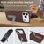iPhone 17 Pro VIETAO Suede MagSafe PU Leather Phone Case with Holder - Coffee Brown