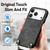 iPhone 17 Pro Vintage Leather PC Back Cover Phone Case with Crossbody Strap - Black