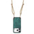 iPhone 17 Pro Vintage Leather PC Back Cover Phone Case with Crossbody Strap - Green