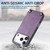 iPhone 17 Pro Vintage Leather PC Back Cover Phone Case with Crossbody Strap - Purple