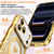 iPhone 17 Pro Wavy Frame Star Diamond Electroplate TPU Glitter Heart Magnetic Phone Case - Gradient Gold