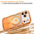 iPhone 17 Pro Wavy Frame Star Diamond Electroplate TPU Glitter Heart Magnetic Phone Case - Gradient Orange