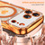 iPhone 17 Pro Wavy Frame Star Diamond Electroplate TPU Glitter Heart Magnetic Phone Case - Gradient Orange